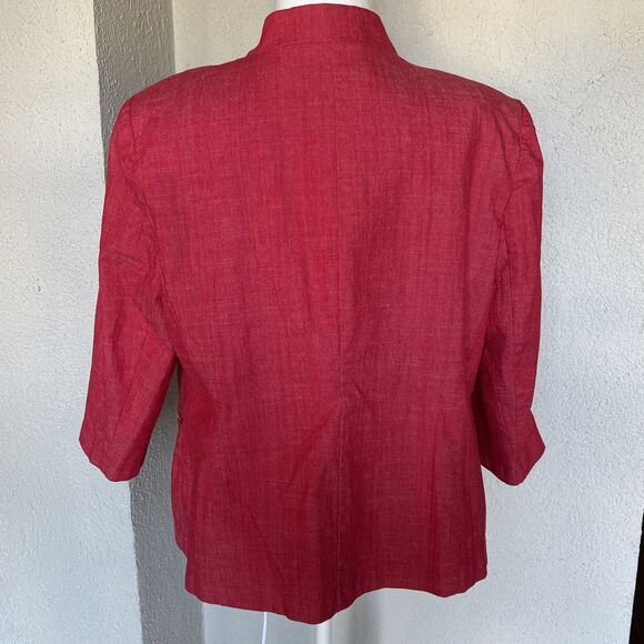 Roz & Ali Women’s Cotton Blend Red Blazer Size 1X - Picture 3 of 9